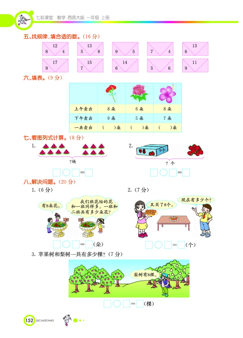 《七彩课堂》数学1年级上册（XS）_一年级上下册资料_小学一年级学习资料-25年更新版_1-03、小学一年级数学上册_西师版_10、电子书籍