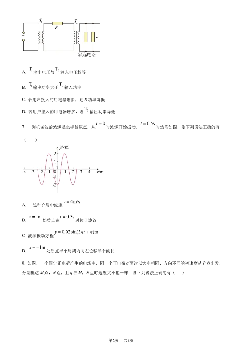 2023年高考物理试卷（天津）（空白卷）_物理历年高考真题_新&middot;Word版2008-2025&middot;高考物理真题_物理（按省份分类）2008-2025_2008-2024&middot;（天津）物理高考真题