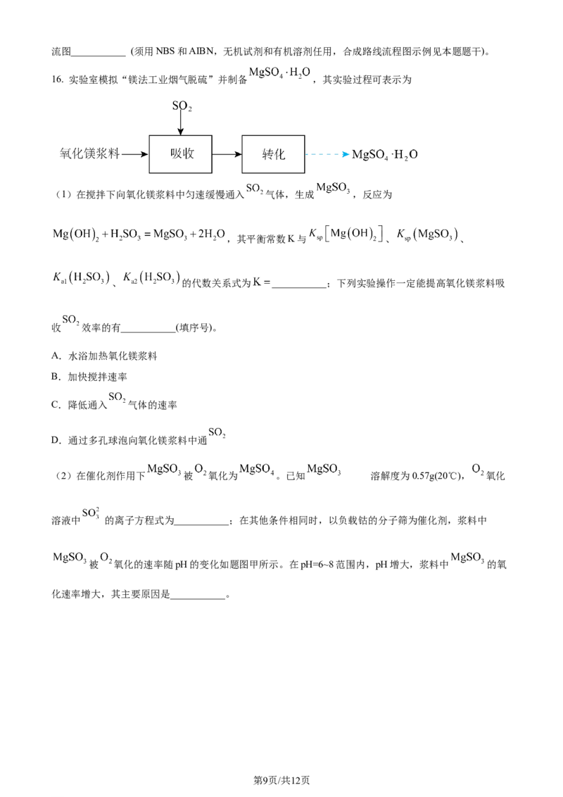 2023年高考化学试卷（江苏）（空白卷）_历年高考真题合集_化学历年高考真题_新&middot;Word版2008-2025&middot;高考化学真题_化学（按年份分类）2008-2025_2023&middot;高考化学真题