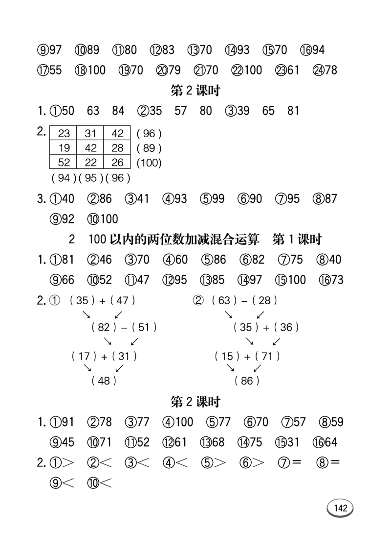 《七彩口算题卡》数学2年级上册（JJ）_二年级上下册资料_小学二年级学习资料-25年更新版_2-03、小学二年级数学上册_2-3-2、练习题、作业、试题、试卷_冀教版_电子册类