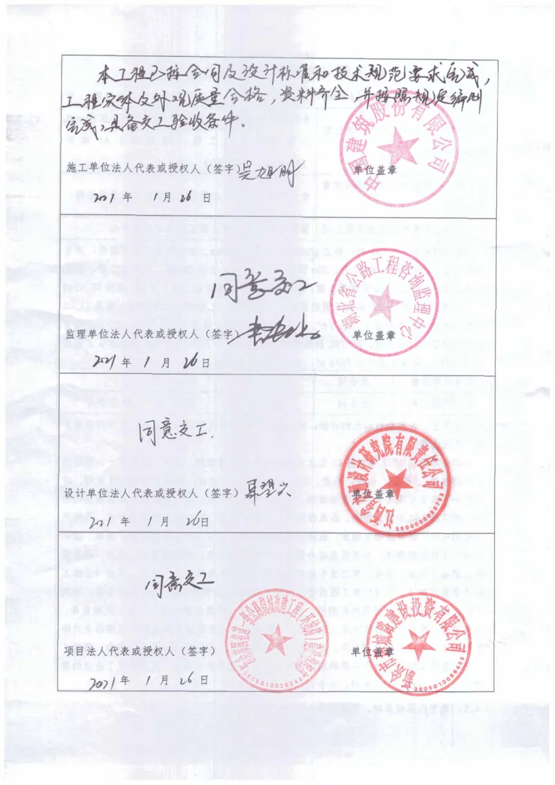 7、221交工证书_2021-2023年优秀施组方案_施工组织设计_施组11-新余环城路项目施工组织设计_交工验收记录_S221