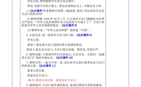 我爱我们的祖国优质版教案_一年级语文上册（统编版）_全套教学资源_课件+教案_0.我上学了_我爱我们的祖国_教案