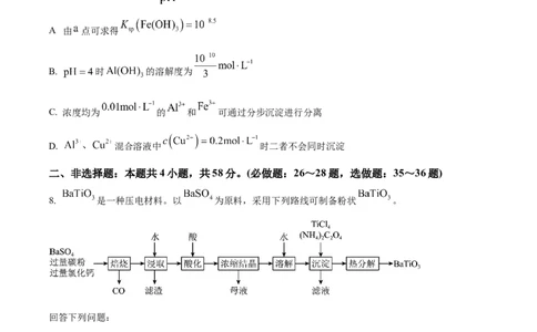 2023年高考化学试卷（全国甲卷）（空白卷）_历年高考真题合集_化学历年高考真题_新&middot;Word版2008-2025&middot;高考化学真题_化学（按省份分类）2008-2025_2008-2024&middot;（西藏）化学高考真题