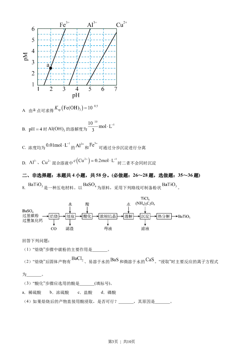 2023年高考化学试卷（全国甲卷）（空白卷）_历年高考真题合集_化学历年高考真题_新&middot;Word版2008-2025&middot;高考化学真题_化学（按试卷类型分类）2008-2025_全国卷&middot;化学（2008-2024）
