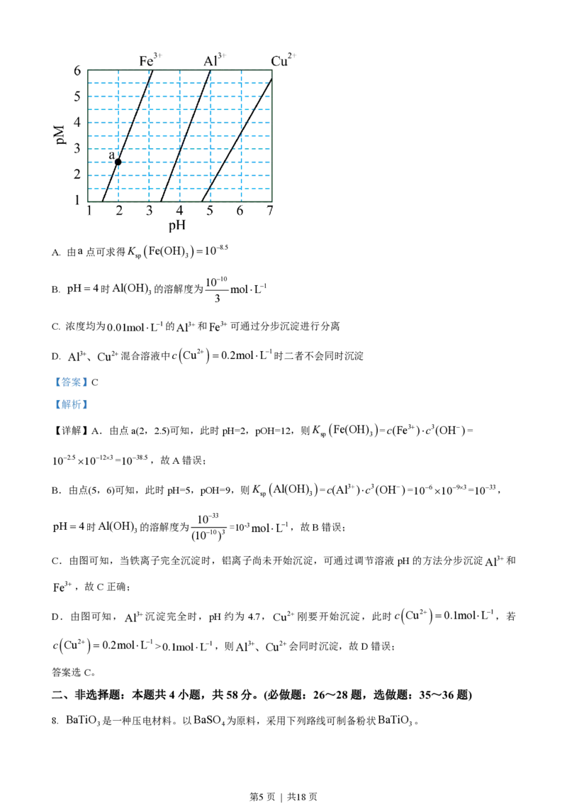 2023年高考化学试卷（全国甲卷）（解析卷）_历年高考真题合集_化学历年高考真题_新&middot;PDF版2008-2025&middot;高考化学真题_化学（按省份分类）2008-2025_2008-2024&middot;（西藏）化学高考真题
