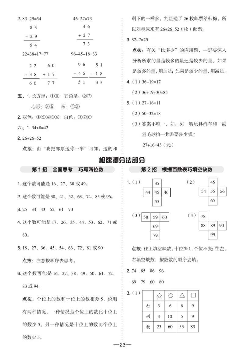 《典中点》数学1年级下册（XS）_一年级上下册资料_小学一年级学习资料-25年更新版_1-04、小学一年级数学下册_1-4-2、练习题、作业、试题、试卷_西师版_电子册