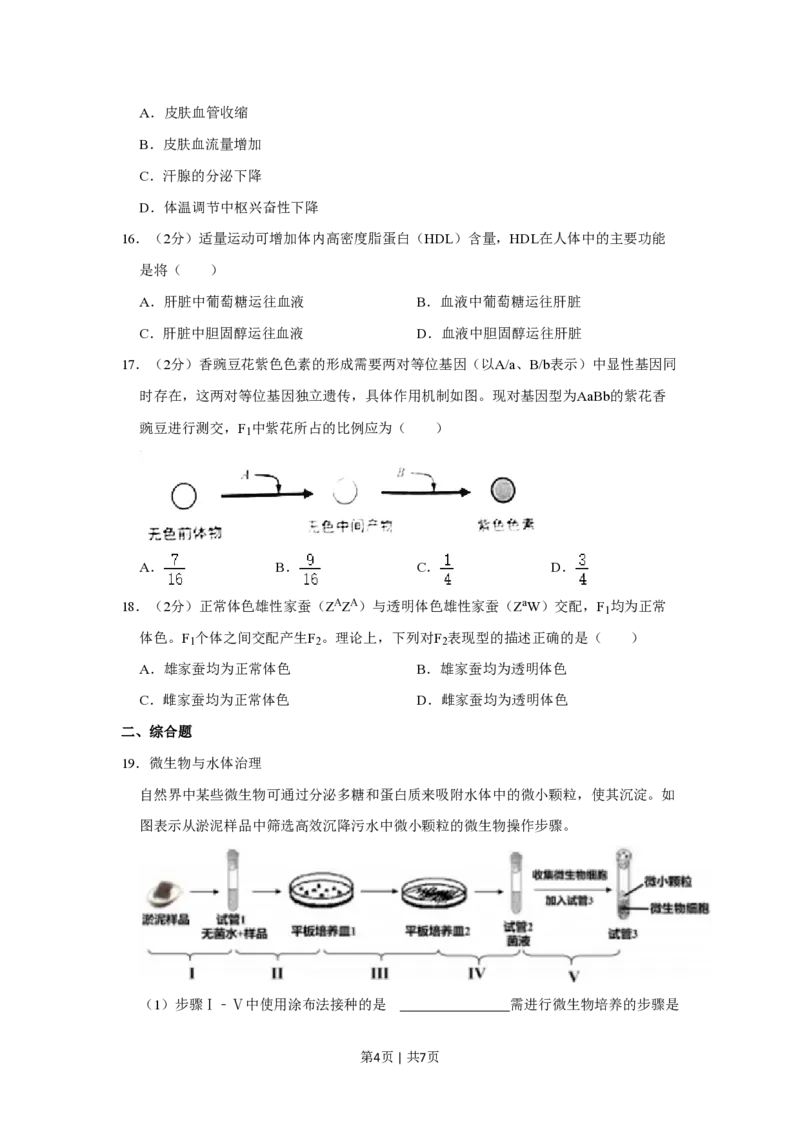 2022年高考生物试卷（上海）（空白卷）_生物历年高考真题_新&middot;PDF版2008-2025&middot;高考生物真题_生物（按年份分类）2008-2025_2022&middot;高考生物真题