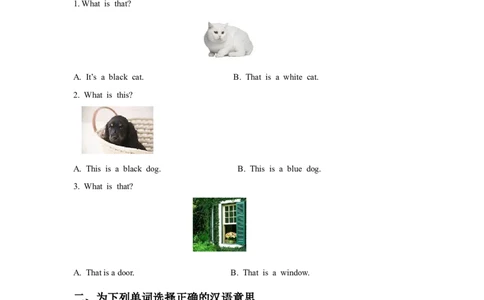 Module5Unit2Thatisayellowcat习题1_一年级上下册资料_一年级上语数英上下册学习资料_3-6-5、小学一年级英语上册_外研版一起点_2、同步练习_Module5