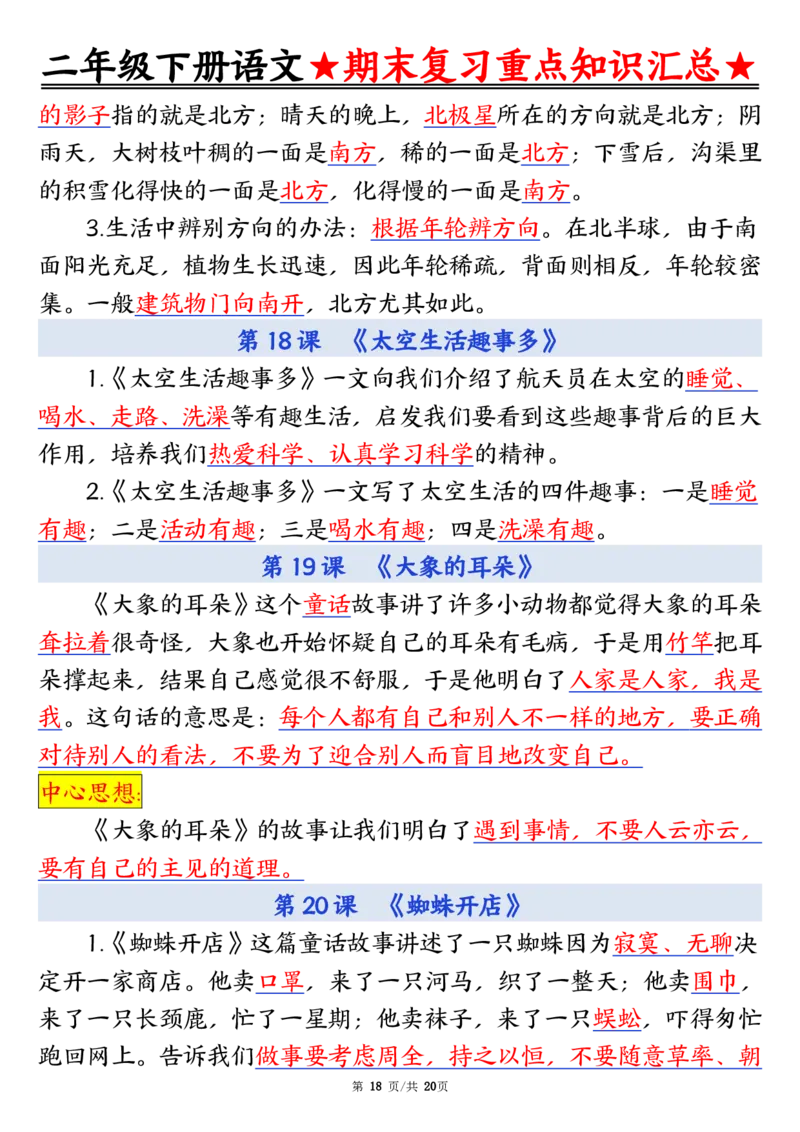 5.27期末重点知识汇总二下语文_二年级上下册资料_小学二年级学习资料-25年更新版_2-02、小学二年级语文下册_2-2-2、练习题、作业、试题、试卷_专项练习_语文期末冲刺复习