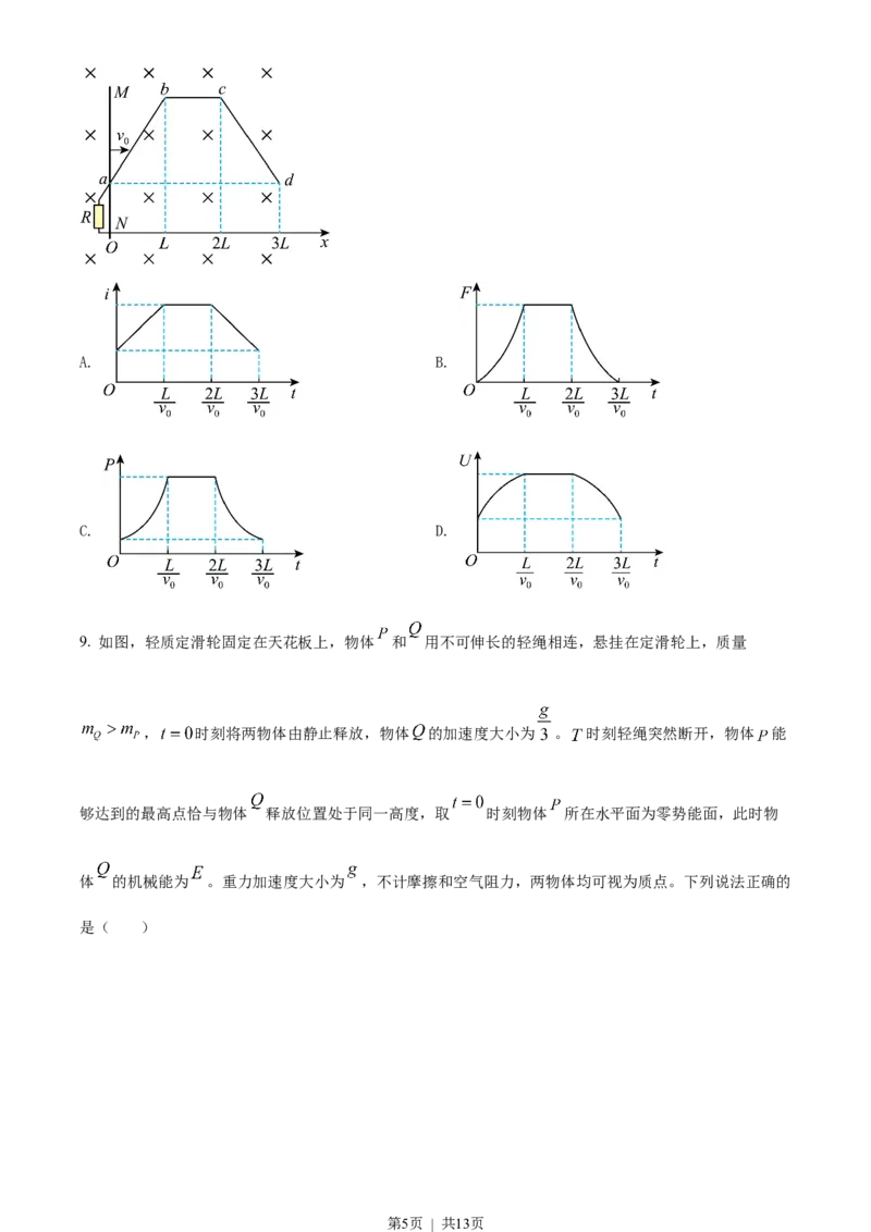 2022年高考物理试卷（河北）（空白卷）_物理历年高考真题_新&middot;Word版2008-2025&middot;高考物理真题_物理（按年份分类）2008-2025_2022&middot;高考物理真题