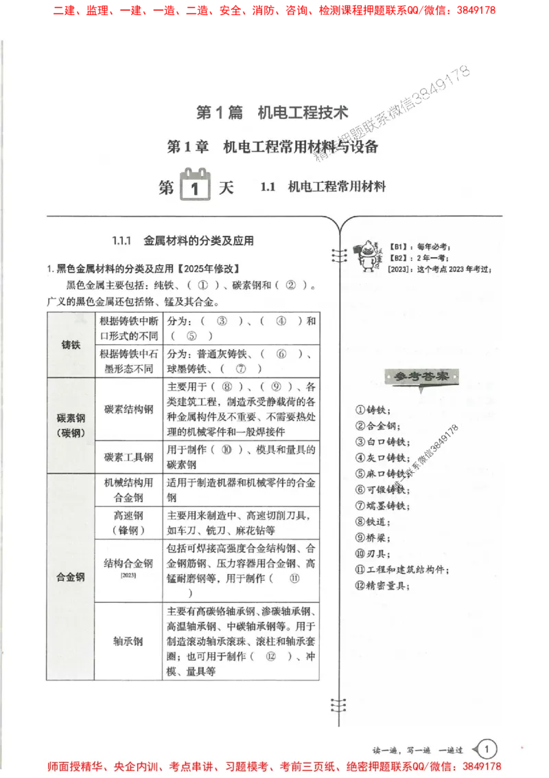 一建机电-一建一遍过-高频考点默写本（25年新版）_2026年一级建造师_2026年一建机电_2025年一建机电SVIP_01-精华文档✿电子教材✿历年真题