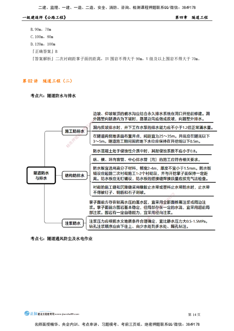 第四章　隧道工程_2026年一级建造师_2026年一建公路_2025年一建公路SVIP_04-冲刺串讲✿考点强化✿小灶集训_30-公路《冲刺串讲班》宋卫东JG_讲义