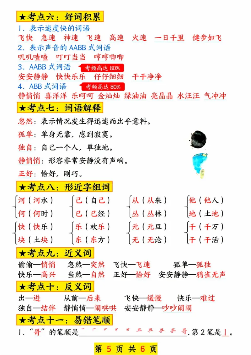 402一年级下册语文第三单元考点总结_一年级上下册资料_一年级下册小红书同款资料_一下语文_一年级下册免费资料库_一年级下册免费资料库