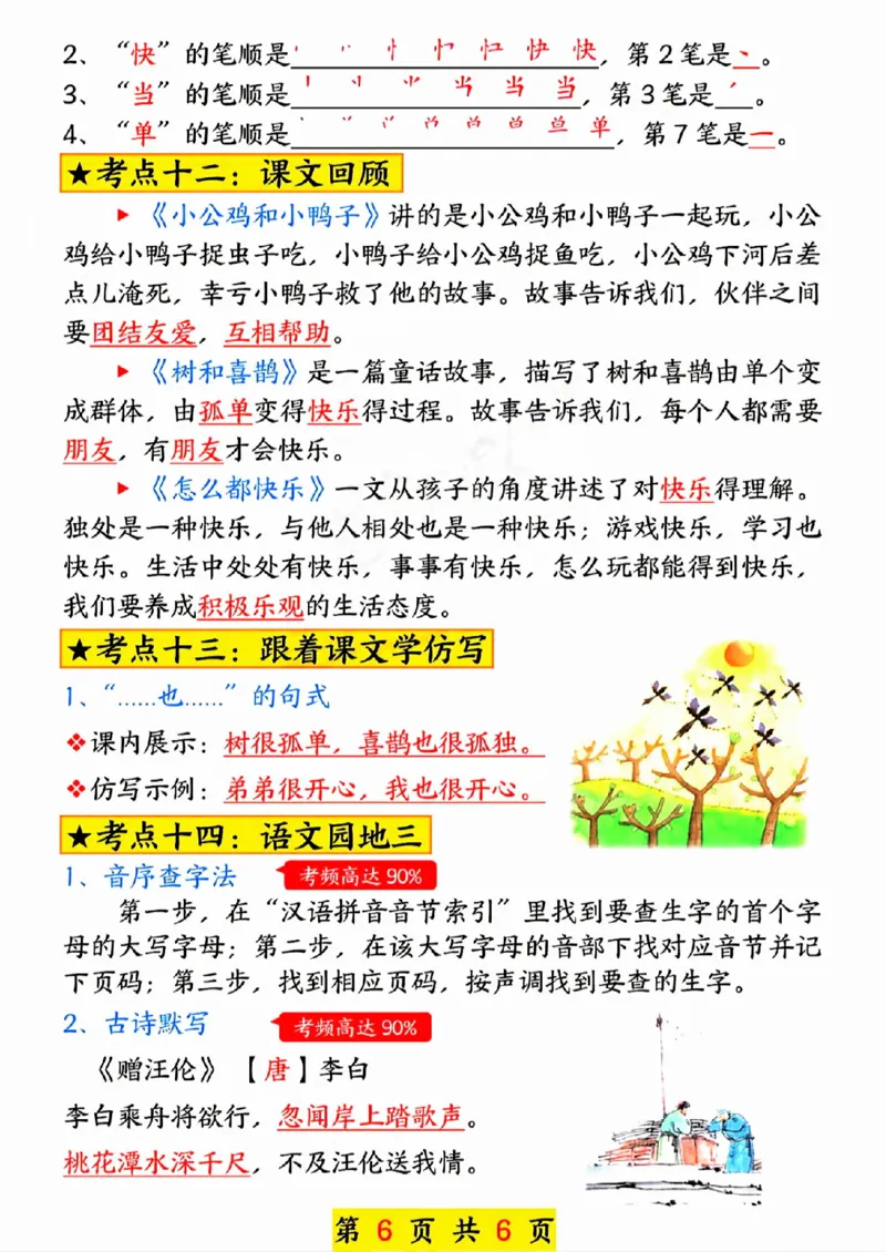 402一年级下册语文第三单元考点总结_一年级上下册资料_一年级下册小红书同款资料_一下语文_一年级下册免费资料库_一年级下册免费资料库