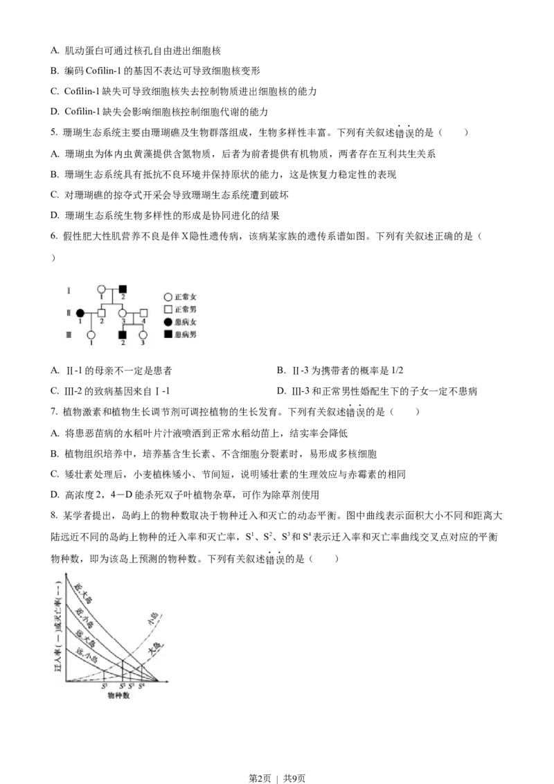 2022年高考生物真题（海南）（空白卷）_生物历年高考真题_新&middot;Word版2008-2025&middot;高考生物真题_生物（按试卷类型分类）2008-2025_自主命题卷&middot;生物（2008-2025）_海南自主命题&middot;生物（2008-2024）