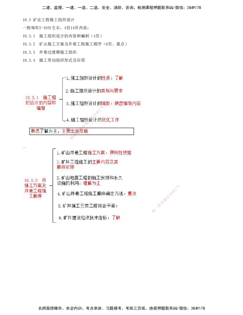 03.47-第3篇-第10章-10.3.1-施工组织设计的内容和编制-10.3.2-井施工方案及井巷工程施工顺序_2026年一级建造师_2026年一建矿业_2025年一建矿业SVIP_02-基础精讲✿高端面授✿深度强化