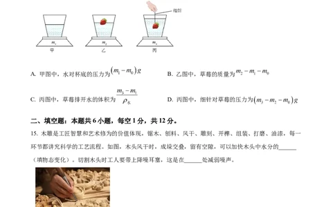 2024年福建省中考物理真题（空白卷）_福建中考1_4.福建中考物理（2017-2025）