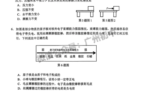 2025南沙区中考一模物理试题_广州九上月考+期中+期末+一模二模+中考真题_广州2025年中考一模_2025年11区中考一模_南沙区