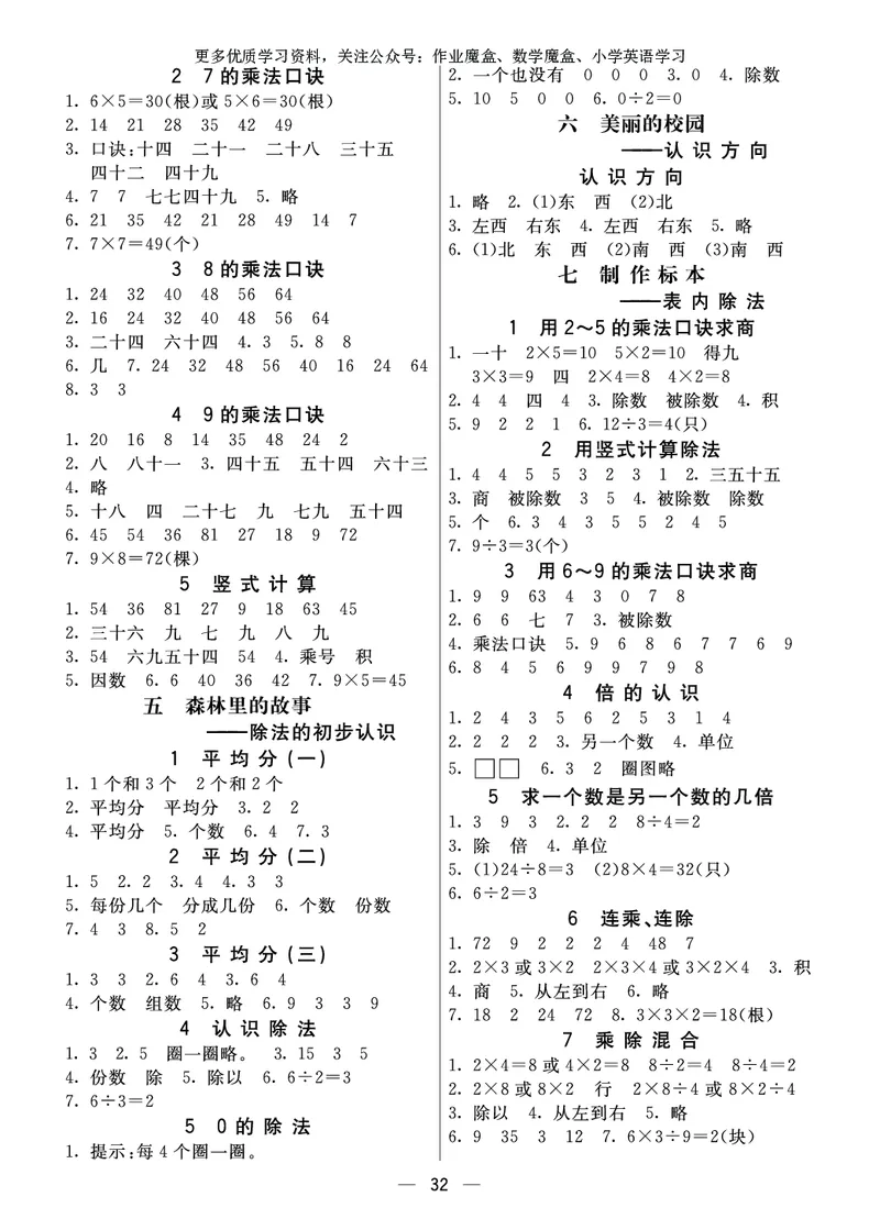 《七彩课堂》预习卡-数学2年级上册（63QD）_二年级上下册资料_小学二年级学习资料-25年更新版_2-03、小学二年级数学上册_2-3-2、练习题、作业、试题、试卷_青岛63版_电子册类