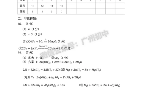 2025天河区中考一模化学试题（参考答案）_广州九上月考+期中+期末+一模二模+中考真题_广州2025年中考一模_2025年11区中考一模_天河区