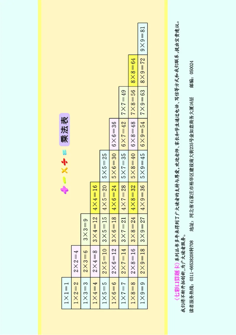 《七彩口算题卡》数学2年级下册（JJ）_二年级上下册资料_小学二年级学习资料-25年更新版_2-04、小学二年级数学下册_2-4-2、练习题、作业、试题、试卷_冀教版_电子册类