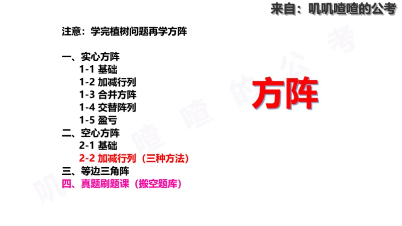 方阵问题-系统理论+刷题课空白PDF_各省考资料汇总_2、2026年公考名师课程_0142026年叽叽喳喳数量精讲快解50套题_叽叽喳喳：数量合并版用这个适用于打印和平板_免费系统理论课