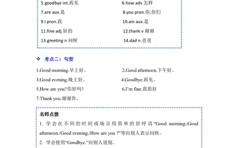 Unit+1+Greetings+知识点精讲精练-一年级英语上学期（上海新教材）_一年级上下册资料_小学一年级学习资料-25年更新版_1-05、小学一年级英语上册_上海版_2024新上海一年级新教材开学加油包