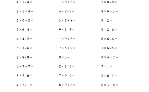▲口算题（表内乘法(二)）连打版_小学数学口算计算速算练习1（1-6）题目类型全_二年级_口算2年级上册15000题_2上口算题（表内乘法(二)）3500题