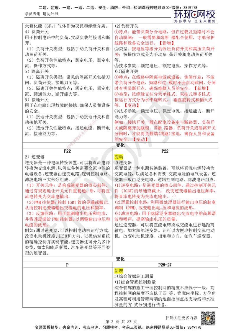 HQ-机电-新教材变动解析_2026年一级建造师_2026年一建机电_2026年一建机电SVIP_2026一建机电SVIP_02-基础精讲✿高端面授✿深度强化_00-新教材变动解析