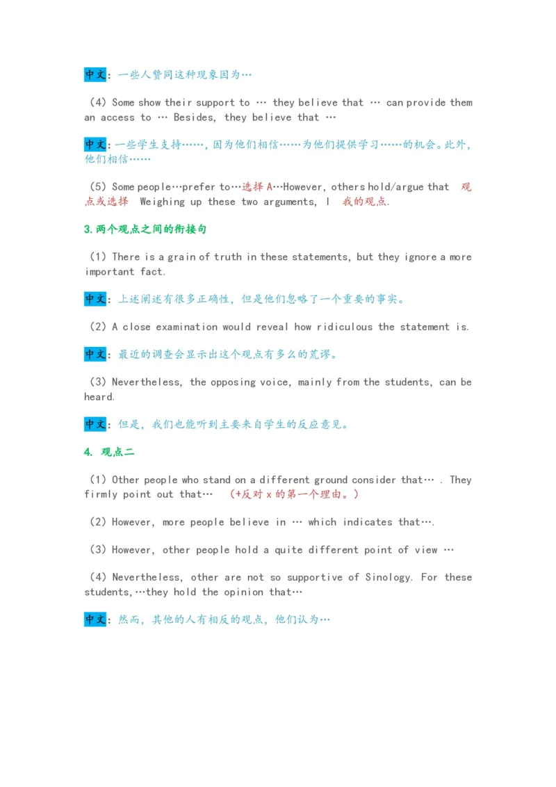 CET写作八大功能段_大学英语四级+六级_四六级作文模板+单词