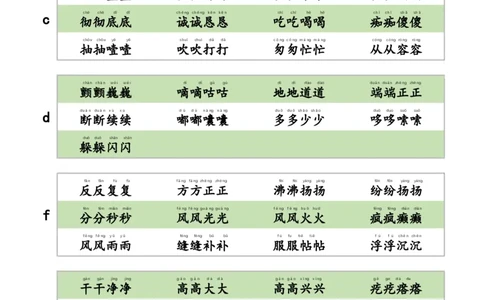 AABB式词语_一年级上下册资料_小学一年级学习资料-25年更新版_1-02、小学一年级语文下册_3-6-2-1、复习、知识点、归纳汇总_部编（人教）版_精品总结类资料（背读类）