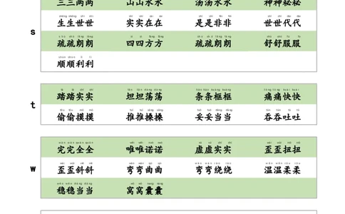 AABB式词语_一年级上下册资料_小学一年级学习资料-25年更新版_1-02、小学一年级语文下册_3-6-2-1、复习、知识点、归纳汇总_部编（人教）版_精品总结类资料（背读类）