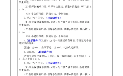 汉语拼音3bpmf优质版教案_一年级语文上册（统编版）_全套教学资源_课件+教案_2.第二单元_汉语拼音3bpmf_教案