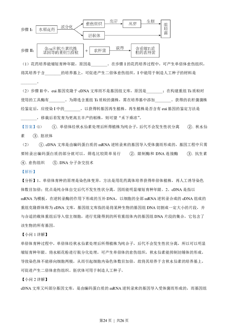 2022年高考生物试卷（重庆）（解析卷）_生物历年高考真题_新&middot;PDF版2008-2025&middot;高考生物真题_生物（按年份分类）2008-2025_2022&middot;高考生物真题