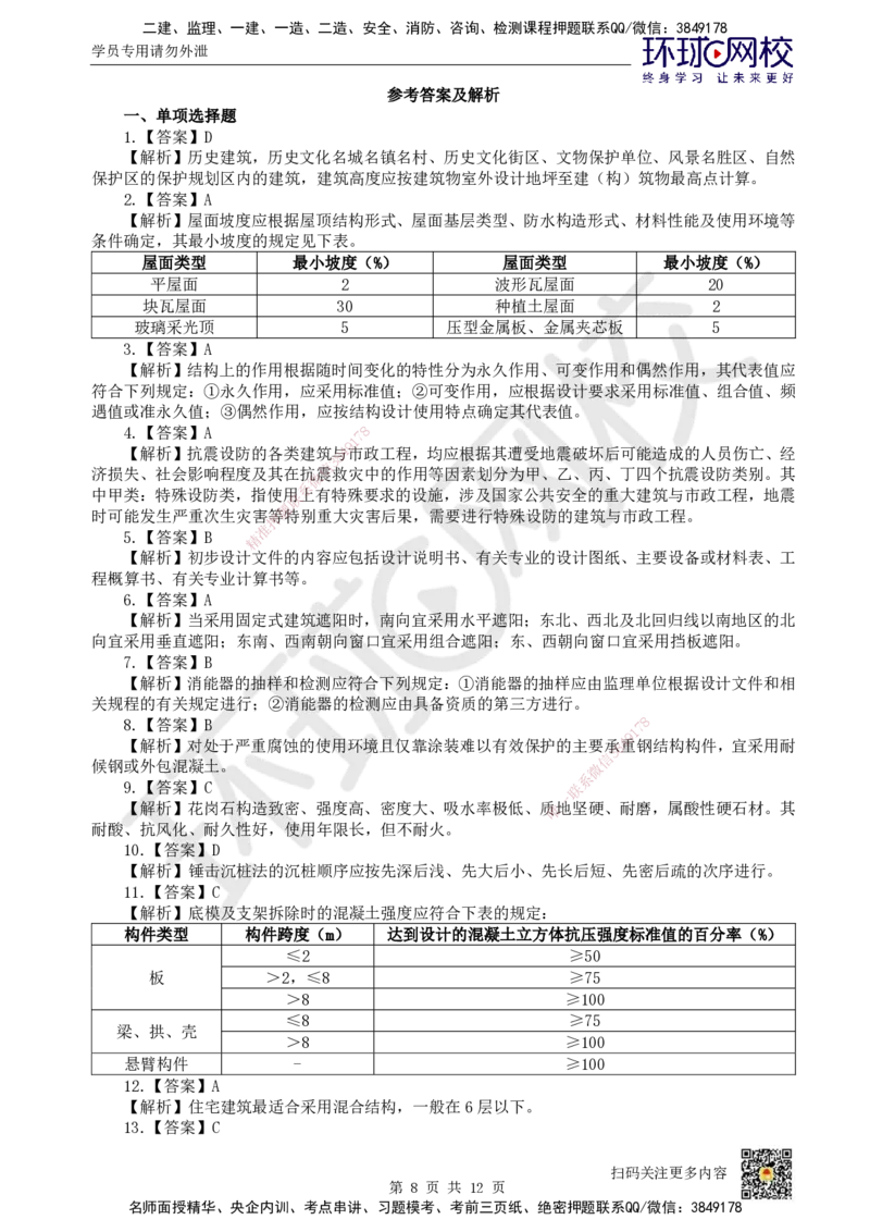 2024环球网校一级建造师《建筑工程管理与实务》真题答案及解析_2026年一级建造师_2026年一建建筑_2025年一建建筑SVIP_01-精华文档✿电子教材✿历年真题_02-历年真题PDF