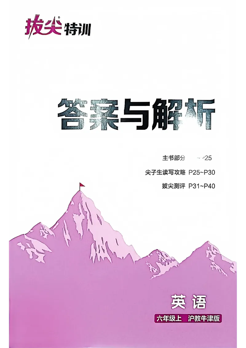 答案_25秋《拔尖特训》沪教版六上