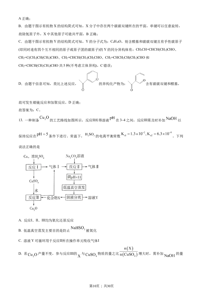 2023年高考化学试卷（山东）（解析卷）_历年高考真题合集_化学历年高考真题_新&middot;Word版2008-2025&middot;高考化学真题_化学（按试卷类型分类）2008-2025_自主命题卷&middot;化学（2008-2025）