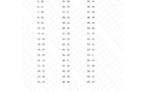 80以内减法第31~50篇答案_小学数学口算竖式脱式计算应用题一二三四五六年级上下册电_小学数学口算题库电子版（1-6）_小学数学口算一年级_口算题适合1年级(含答案）
