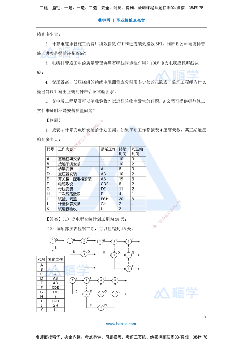 卷二（15）案例题4_2026年一级建造师_2026年一建机电_2025年一建机电SVIP_04-冲刺串讲✿考点强化✿小灶集训_66-机电《名师仿真带练》朱培浩HX_讲义