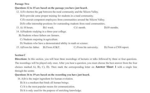 六级通关模拟卷第四套_大学英语四级+六级_六级真题_六级密押试卷_※3.六级预测模拟题_六级通关模拟卷（4）