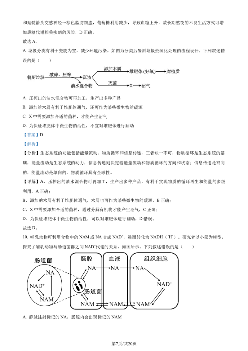 2023年高考生物试卷（重庆）（解析卷）_生物历年高考真题_新&middot;Word版2008-2025&middot;高考生物真题_生物（按年份分类）2008-2025_2023&middot;高考生物真题