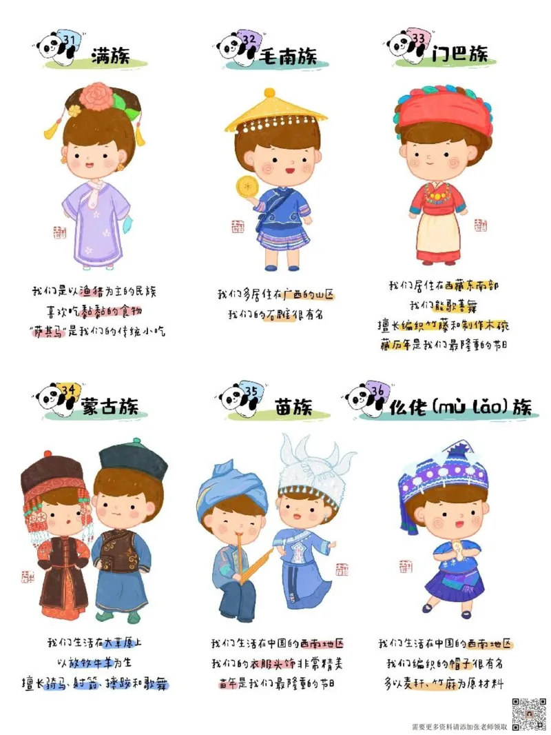 56个民族图鉴(1)_一年级上下册资料_一年级上册小红书同款资料_一年级(1)