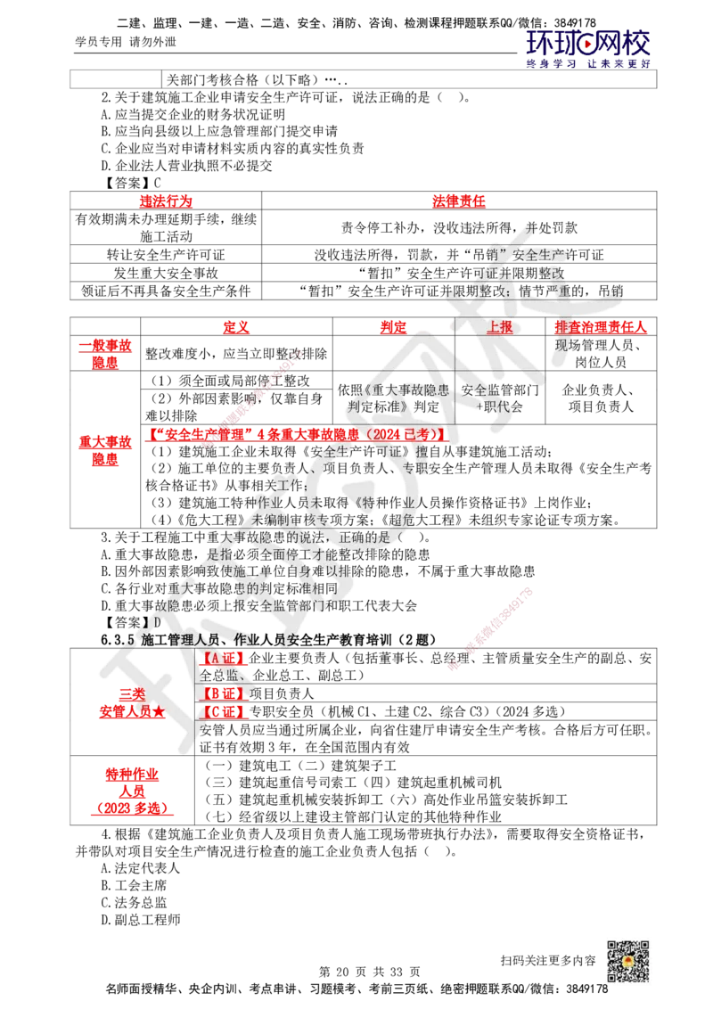 HQ-法规-突击小灶班_2026年一建法规_2025年一建法规SVIP_04-冲刺串讲✿考点强化✿小灶集训_52-法规《突击小灶班》陈印HQ