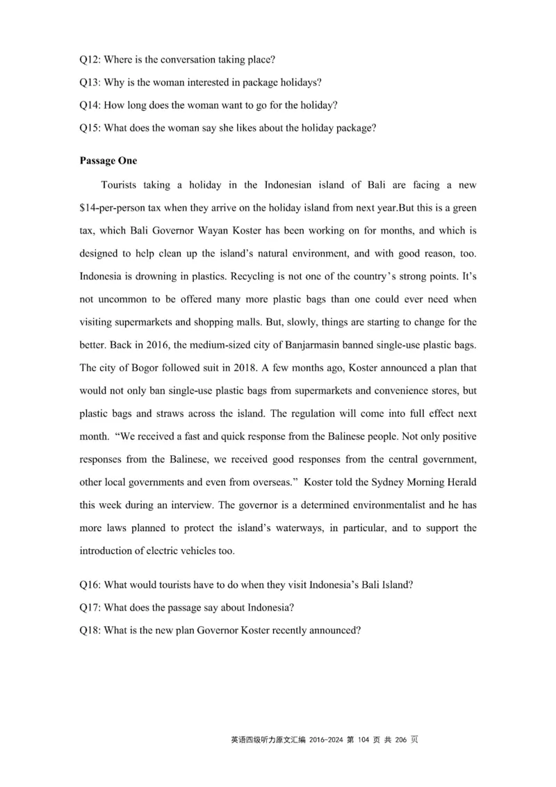 四级听力原文2016-2024_大学英语四级+六级_四级真题_专项_四级听力专项