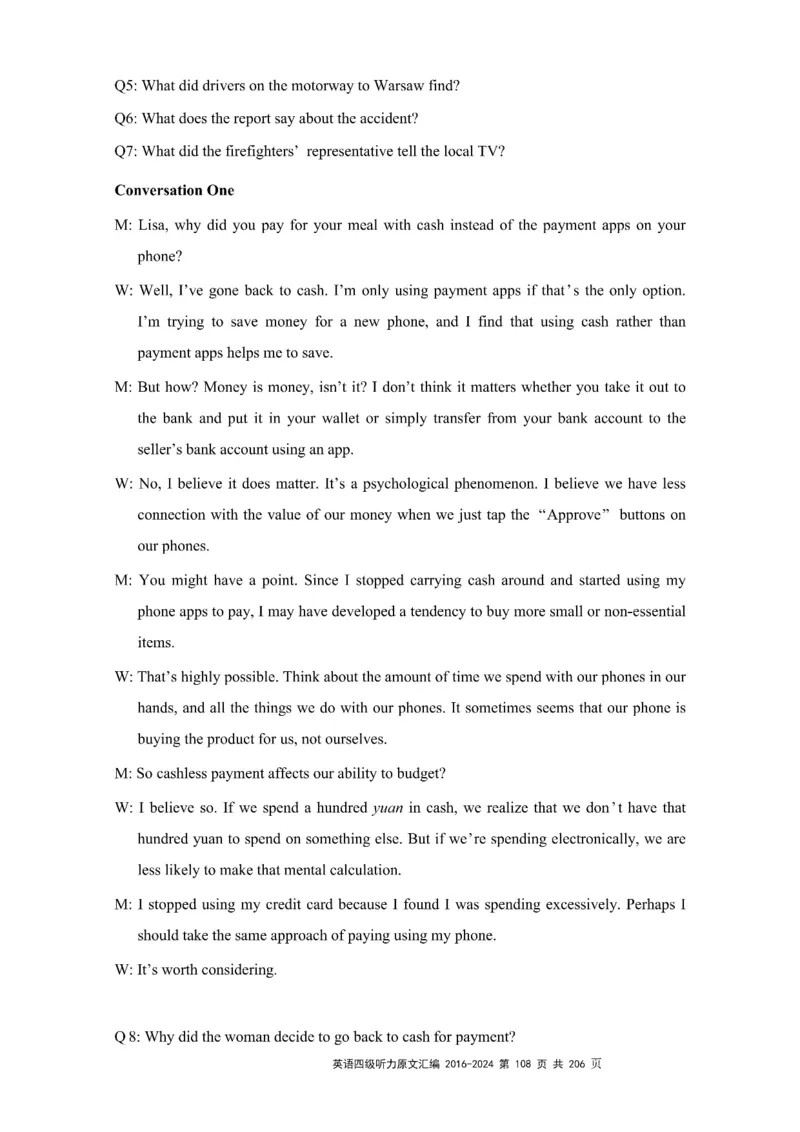 四级听力原文2016-2024_大学英语四级+六级_四级真题_专项_四级听力专项