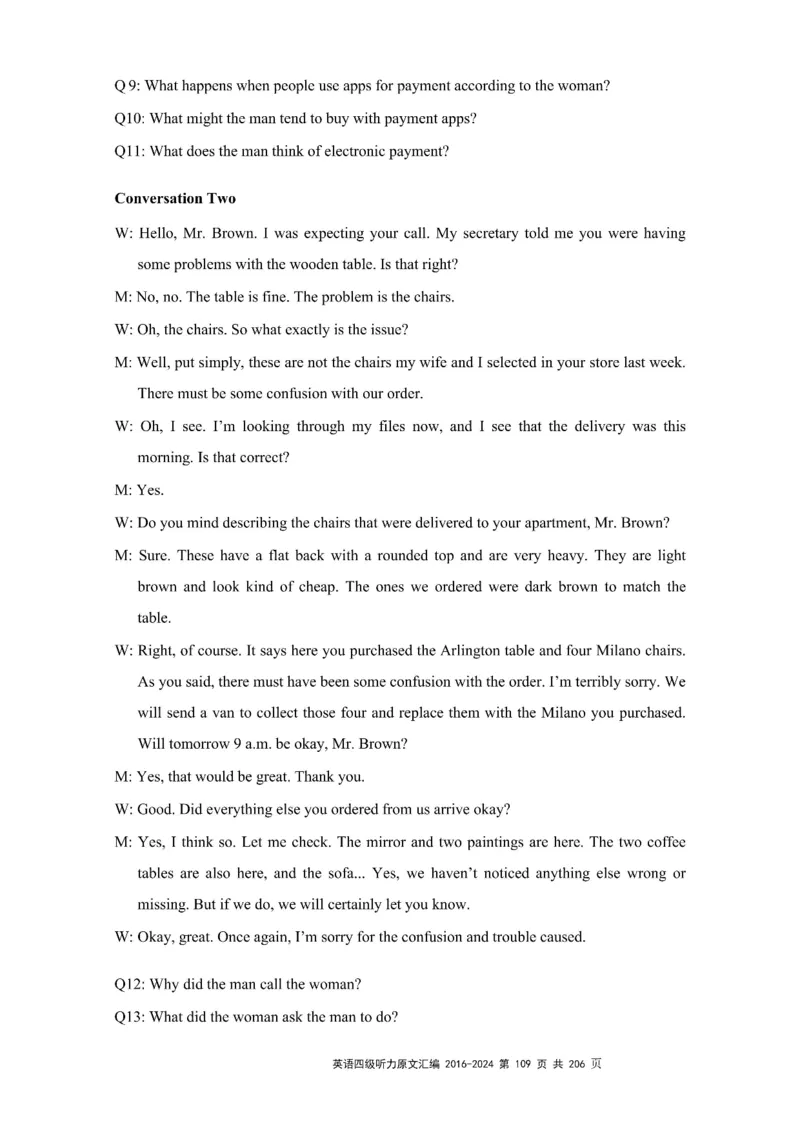 四级听力原文2016-2024_大学英语四级+六级_四级真题_专项_四级听力专项