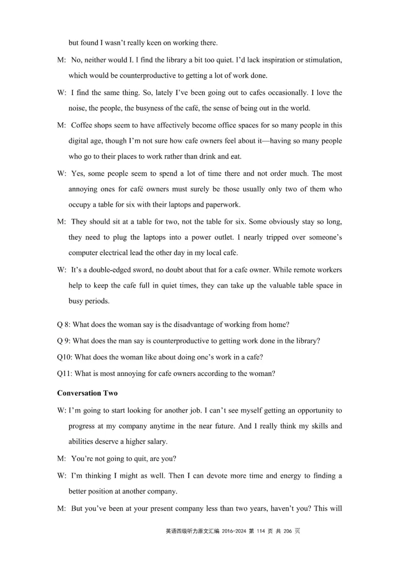 四级听力原文2016-2024_大学英语四级+六级_四级真题_专项_四级听力专项