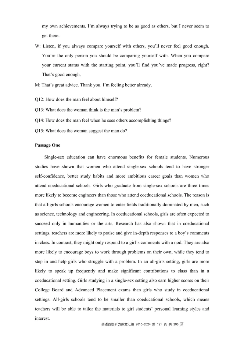 四级听力原文2016-2024_大学英语四级+六级_四级真题_专项_四级听力专项