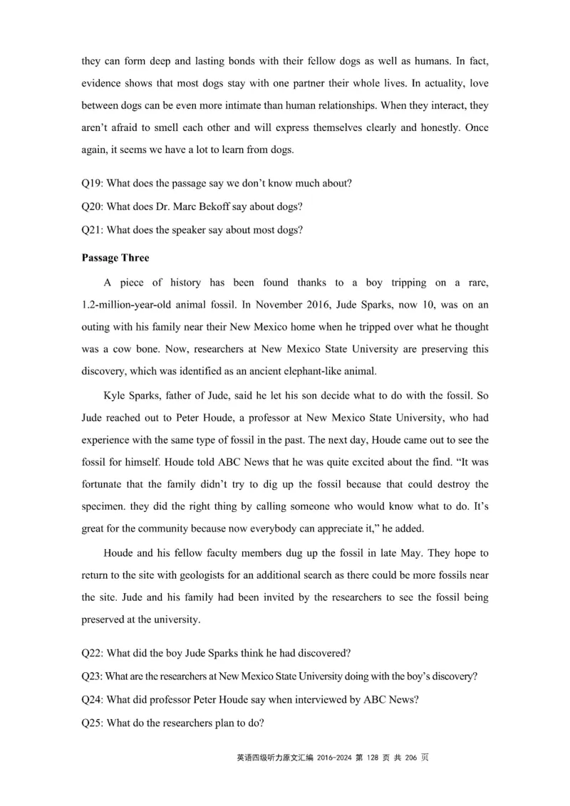 四级听力原文2016-2024_大学英语四级+六级_四级真题_专项_四级听力专项