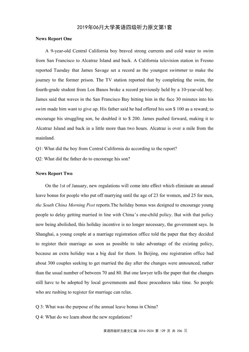 四级听力原文2016-2024_大学英语四级+六级_四级真题_专项_四级听力专项